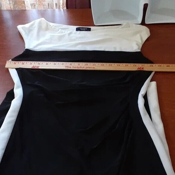Chaps size large beige black color block dress * - Picture 13 of 14